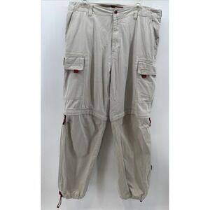 Men's Old College Inn Cargo Pants Size 36x32  Convertible Red Accents‎
